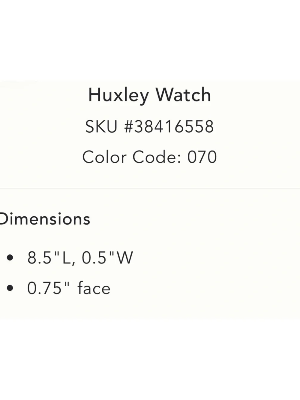 NWOT** Anthropologie LARK London Huxley Leather Watch **Needs Battery